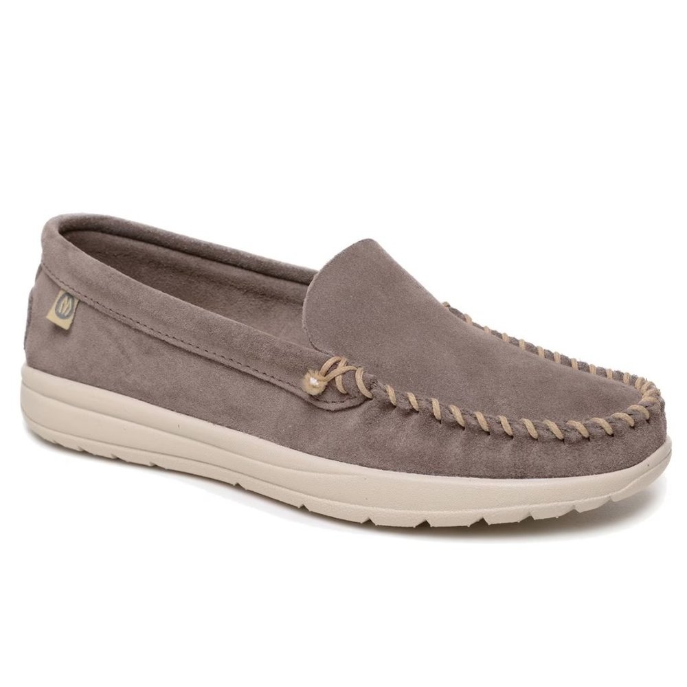 NWOB MINNETONKA Discover Gray Suede Classic Slip-On